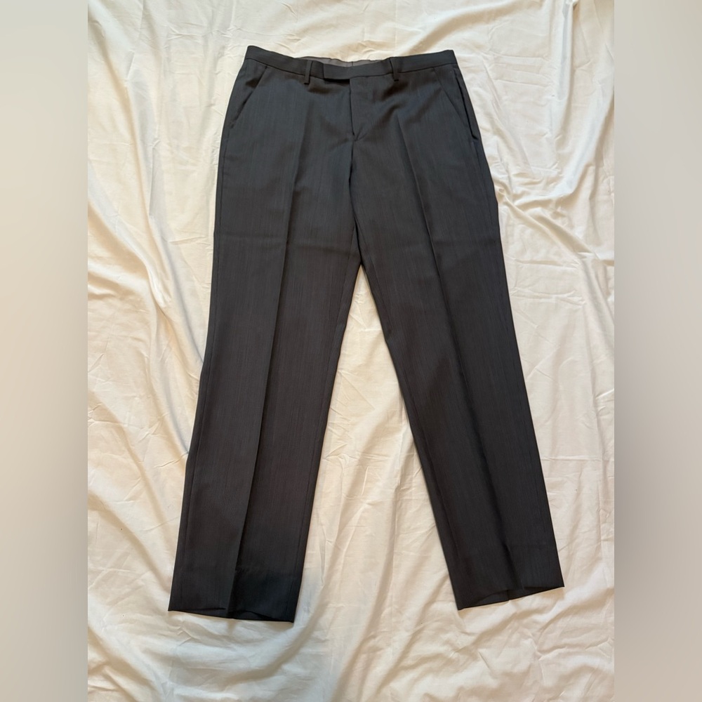 Hugo Boss Dark Gray Pinstripe Trousers